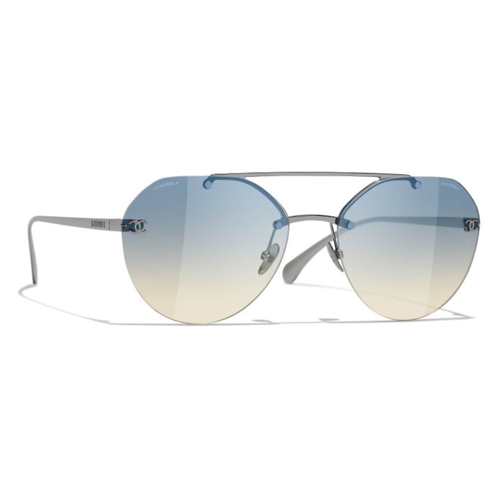 Authentic Chanel titanium pilot sunglasses 4272T